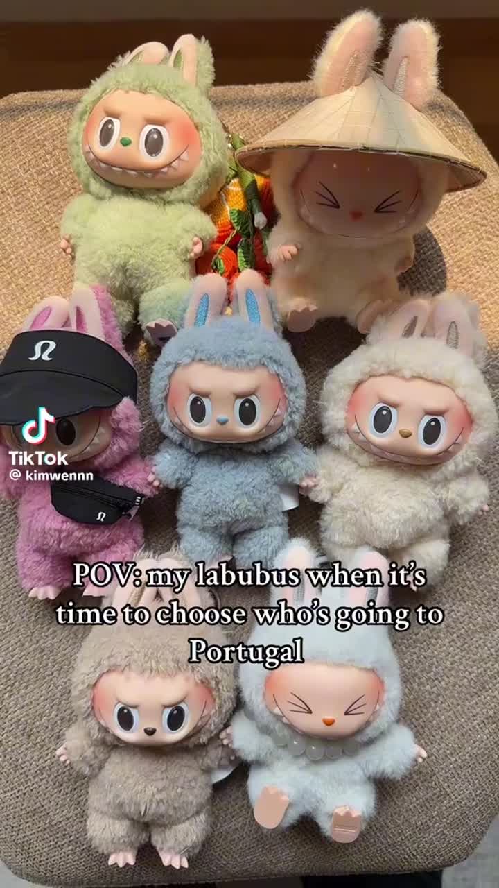 A TikTok still featuring a viral Labubu moment